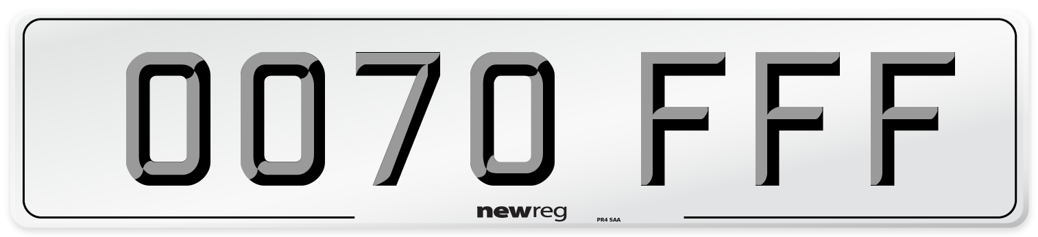 OO70 FFF Number Plate from New Reg